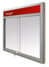 Gablota Casablanka magnetyczna-drzwi przesuwane z logo 12xA4