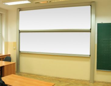 Tablica akademicka zależna biała suchościeralna, magnetyczna, ceramiczna P3 120x300 cm